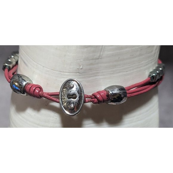 Fossil Pink And Silver Beaded Bracelet - Picture 4 of 5